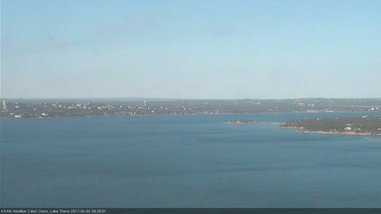 Lake Travis webcam, February 2, 2017 9:05 AM CT
