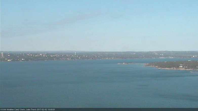 Lake Travis webcam, February 2, 2017 9:10 AM CT