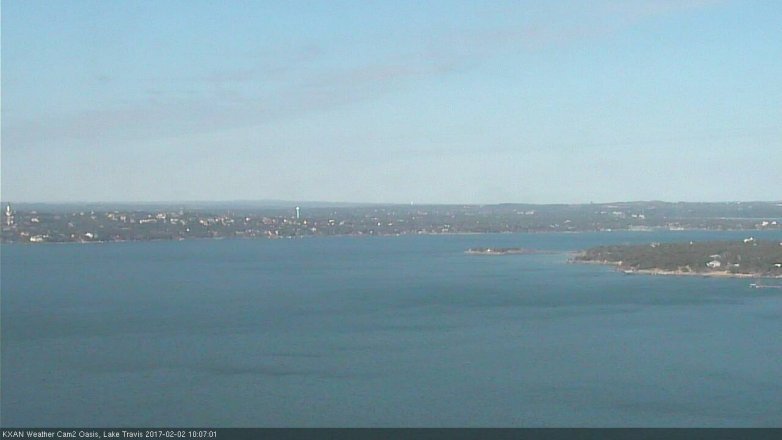 Lake Travis webcam, February 2, 2017 9:15 AM CT