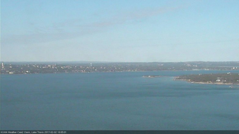 Lake Travis webcam, February 2, 2017 9:35 AM CT