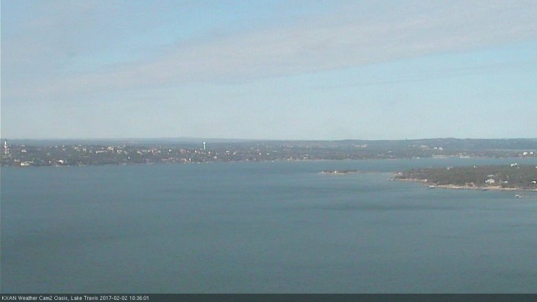 Lake Travis webcam, February 2, 2017 10:05 AM CT