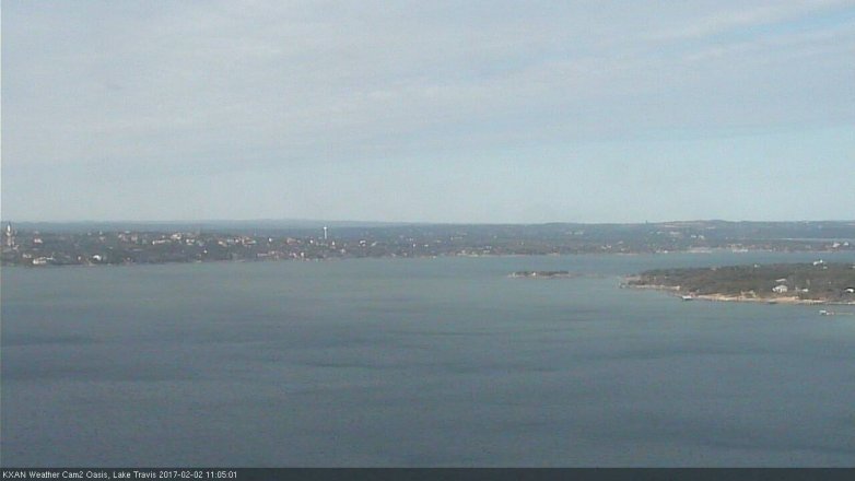 Lake Travis webcam, February 2, 2017 10:35 AM CT