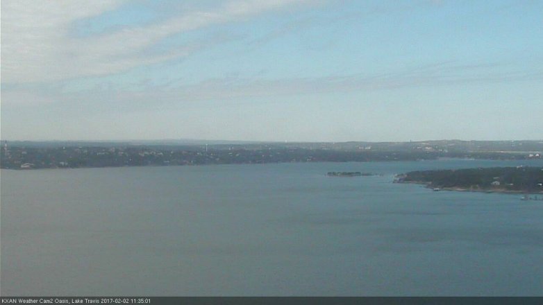 Lake Travis webcam, February 2, 2017 10:50 AM CT