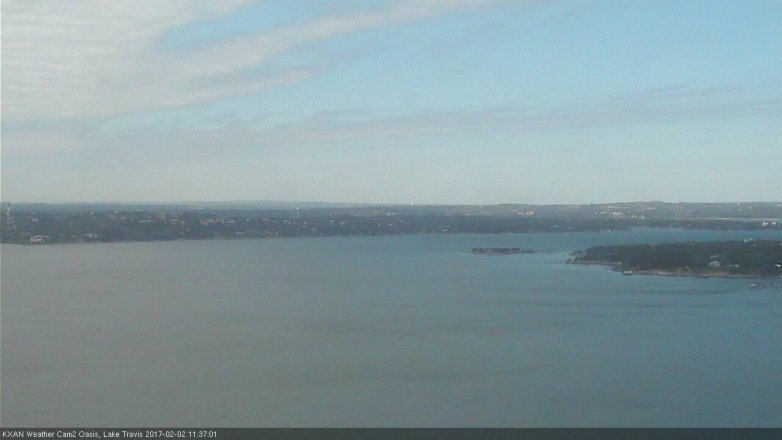 Lake Travis webcam, February 2, 2017 10:55 AM CT