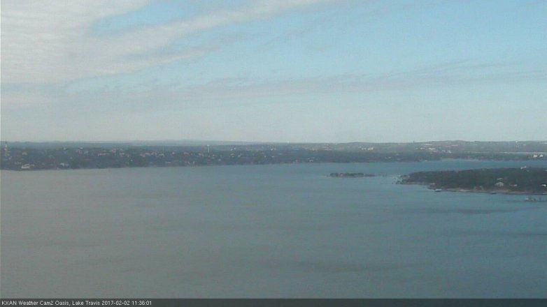 Lake Travis webcam, February 2, 2017 11:00 AM CT