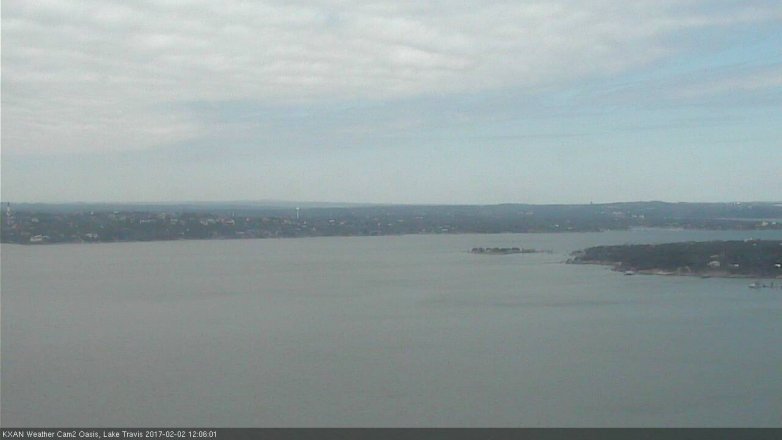 Lake Travis webcam, February 2, 2017 11:10 AM CT