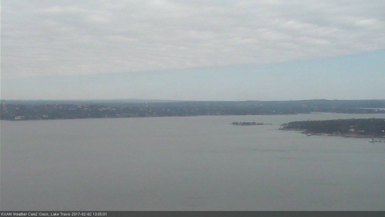 Lake Travis webcam, February 2, 2017 12:30 PM CT