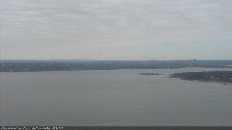 Lake Travis webcam, February 2, 2017 1:10 PM CT
