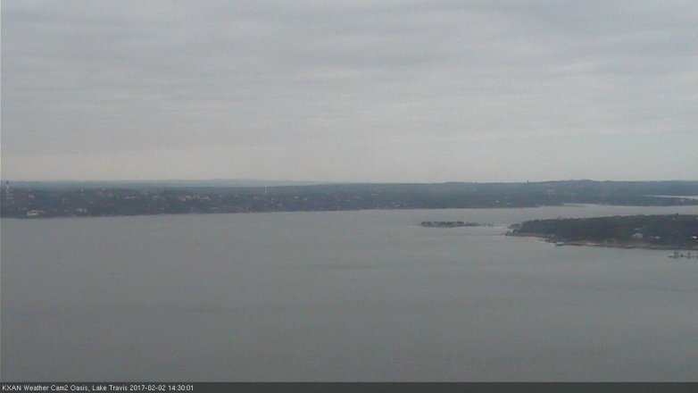 Lake Travis webcam, February 2, 2017 1:40 PM CT