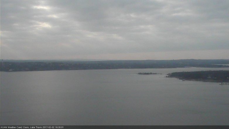 Lake Travis webcam, February 2, 2017 3:45 PM CT