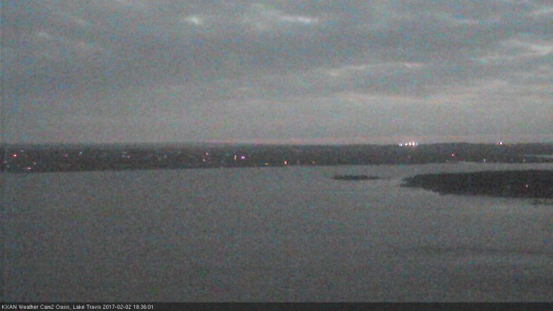 Lake Travis webcam, February 2, 2017 6:00 PM CT