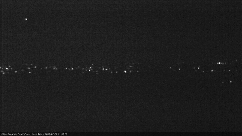 Lake Travis webcam, February 2, 2017 8:20 PM CT