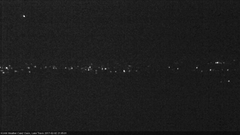 Lake Travis webcam, February 2, 2017 8:30 PM CT