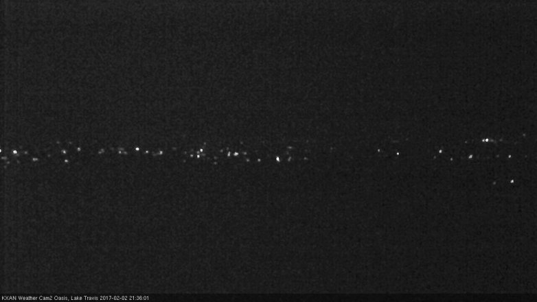 Lake Travis webcam, February 2, 2017 9:00 PM CT