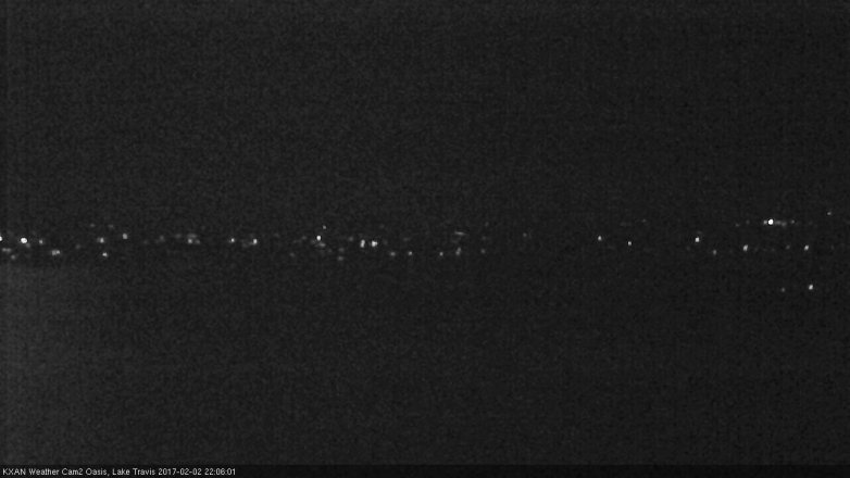 Lake Travis webcam, February 2, 2017 9:15 PM CT
