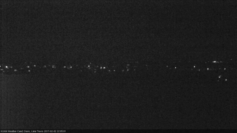 Lake Travis webcam, February 2, 2017 9:25 PM CT