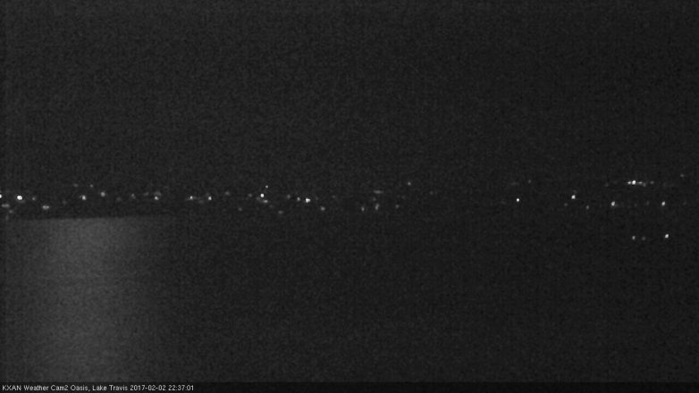 Lake Travis webcam, February 2, 2017 9:50 PM CT
