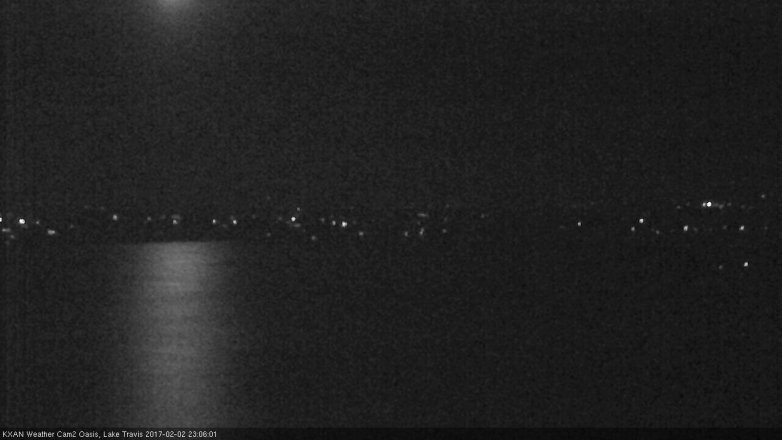 Lake Travis webcam, February 2, 2017 10:30 PM CT