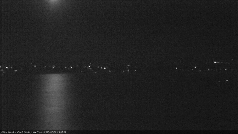 Lake Travis webcam, February 2, 2017 10:35 PM CT