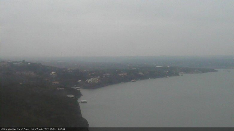 Lake Travis webcam, February 3, 2017 9:15 AM CT