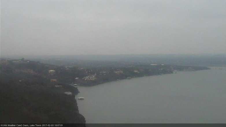 Lake Travis webcam, February 3, 2017 9:30 AM CT