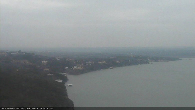 Lake Travis webcam, February 3, 2017 9:40 AM CT