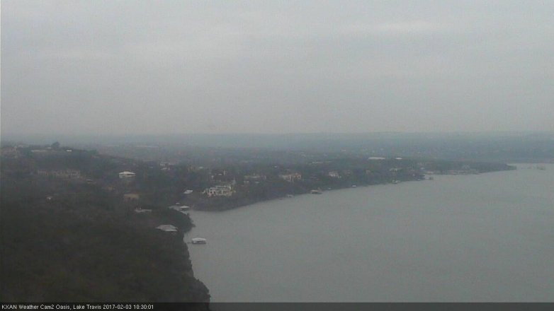Lake Travis webcam, February 3, 2017 9:45 AM CT