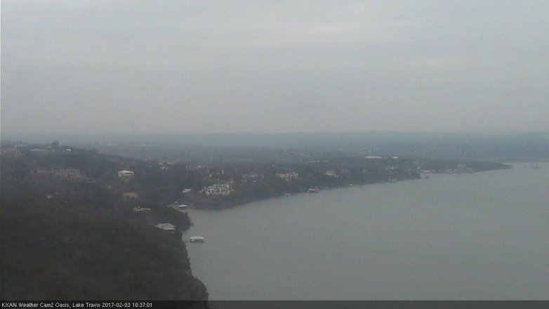 Lake Travis webcam, February 3, 2017 9:50 AM CT