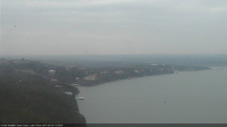 Lake Travis webcam, February 3, 2017 12:00 PM CT
