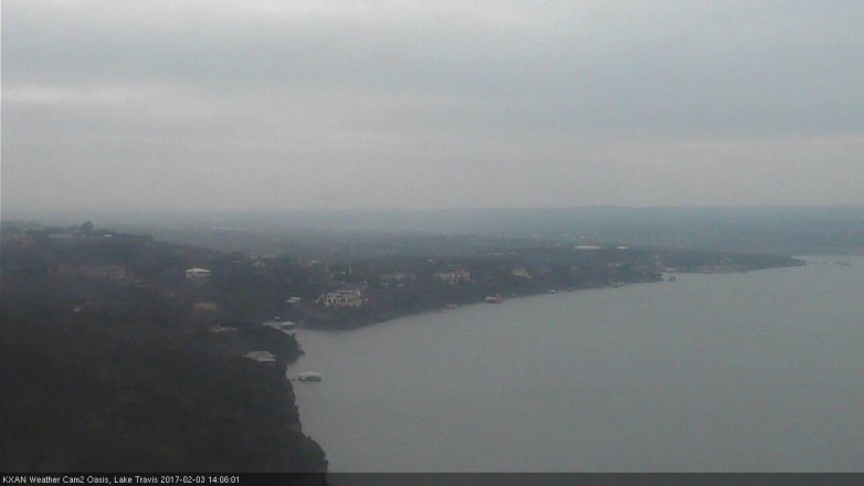 Lake Travis webcam, February 3, 2017 1:10 PM CT