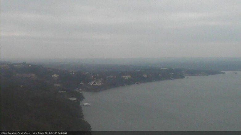 Lake Travis webcam, February 3, 2017 1:15 PM CT