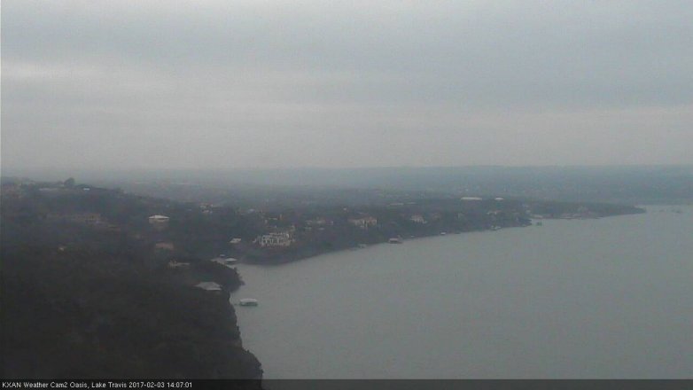 Lake Travis webcam, February 3, 2017 1:30 PM CT