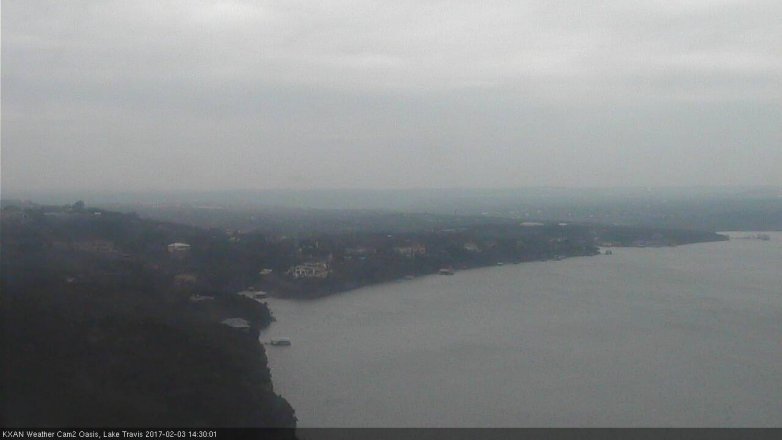 Lake Travis webcam, February 3, 2017 1:45 PM CT