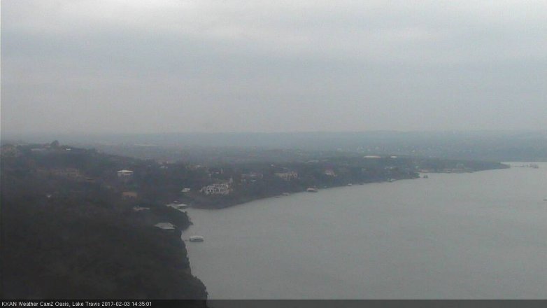 Lake Travis webcam, February 3, 2017 1:55 PM CT