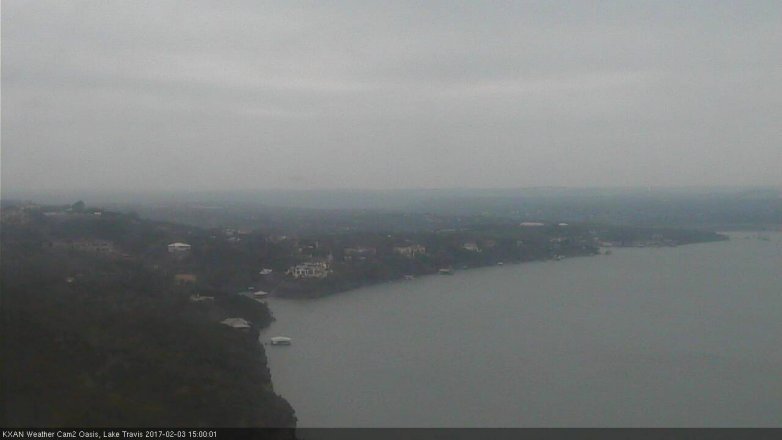 Lake Travis webcam, February 3, 2017 2:10 PM CT