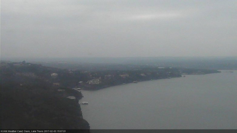 Lake Travis webcam, February 3, 2017 2:15 PM CT