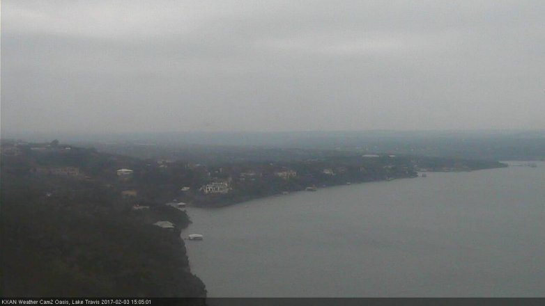 Lake Travis webcam, February 3, 2017 2:35 PM CT