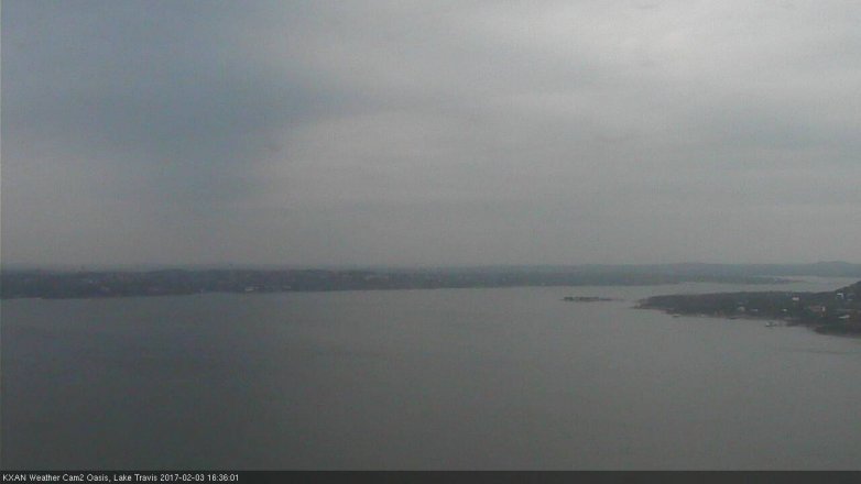 Lake Travis webcam, February 3, 2017 3:40 PM CT