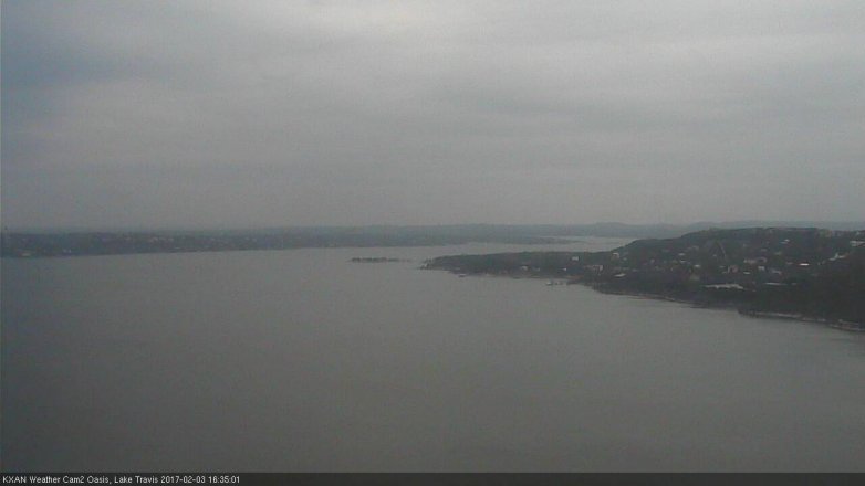 Lake Travis webcam, February 3, 2017 3:55 PM CT
