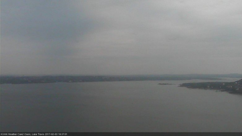 Lake Travis webcam, February 3, 2017 4:05 PM CT