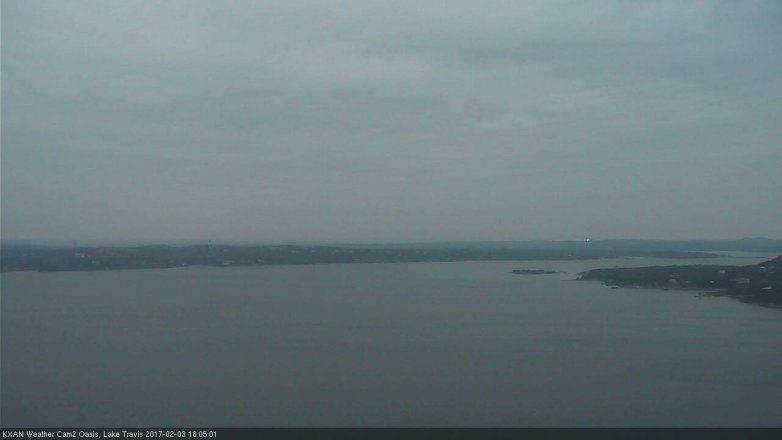 Lake Travis webcam, February 3, 2017 5:35 PM CT