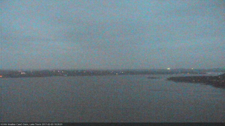 Lake Travis webcam, February 3, 2017 5:50 PM CT