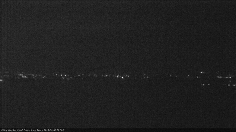 Lake Travis webcam, February 3, 2017 7:30 PM CT