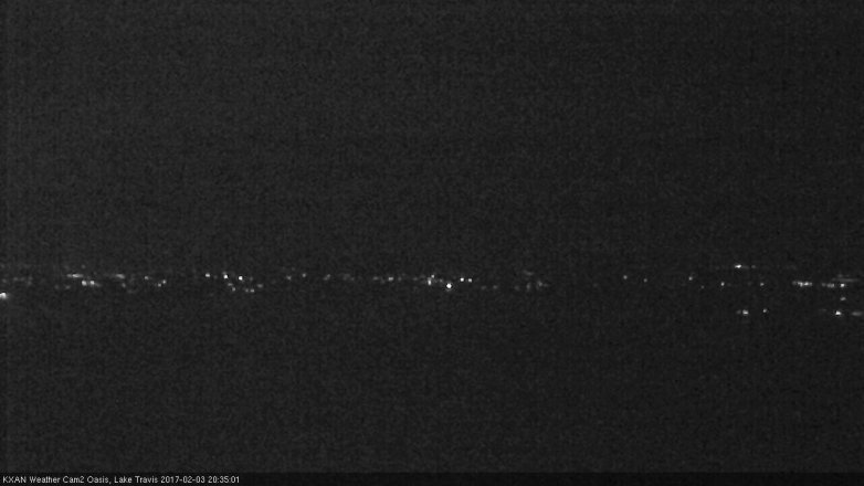 Lake Travis webcam, February 3, 2017 8:00 PM CT