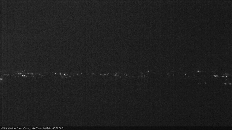 Lake Travis webcam, February 3, 2017 9:30 PM CT