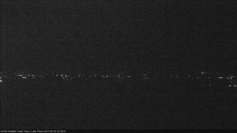Lake Travis webcam, February 3, 2017 9:45 PM CT