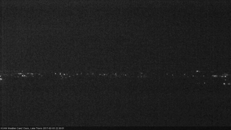 Lake Travis webcam, February 3, 2017 9:50 PM CT
