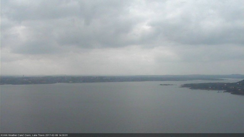 Lake Travis webcam, February 6, 2017 1:55 PM CT