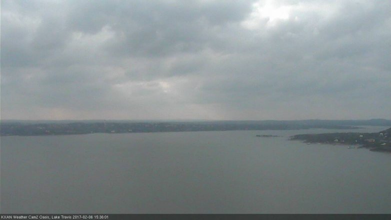 Lake Travis webcam, February 6, 2017 2:55 PM CT
