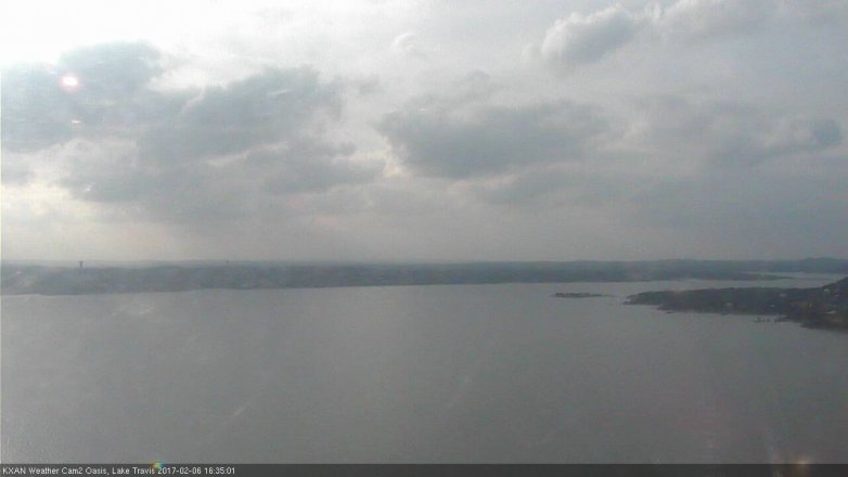 Lake Travis webcam, February 6, 2017 3:40 PM CT